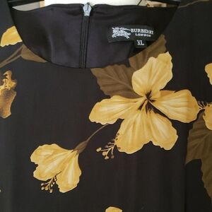 Burberry Black and Yellow Floral Dress
